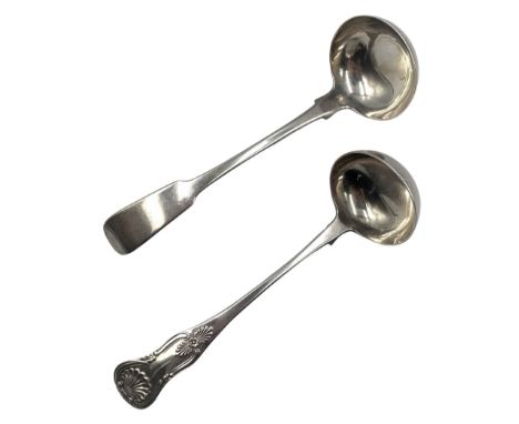 George IV silver fiddle pattern toddy ladle Edinburgh 1829 Maker Daniel Ferguson and a Victorian Kings pattern toddy ladle Gl