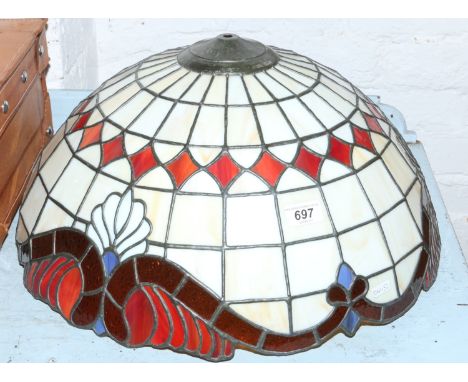 A Tiffany style leaded glass ceiling light shade.