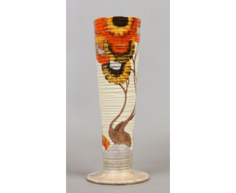 A Wilkinson pottery vase by Clarice Cliff from the Bizarre range decorated in the Viscaria pattern