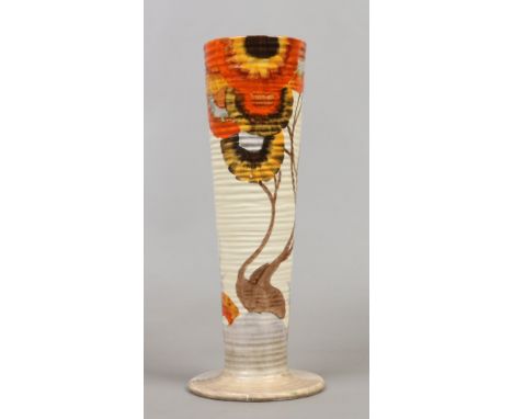 A Wilkinson pottery vase by Clarice Cliff from the Bizarre range decorated in the Viscaria pattern