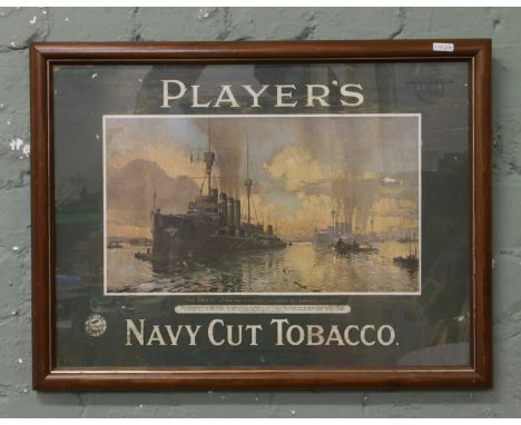 A framed vintage advertising print for Players Navy Cut Tobacco.