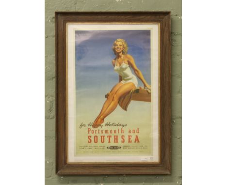 A framed British railways advertising print.
