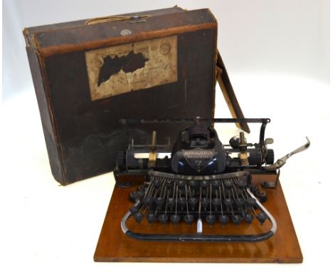 A Blickensderfer No 7 portable typewriter, in leather case (case a/f) Condition Report Not tests in its entirety and all work