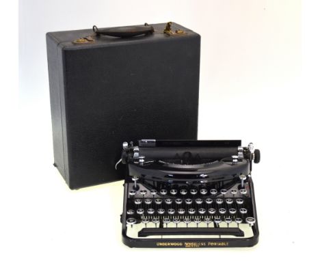 An Underwood Noiseless portable typewriter - very little used - in case