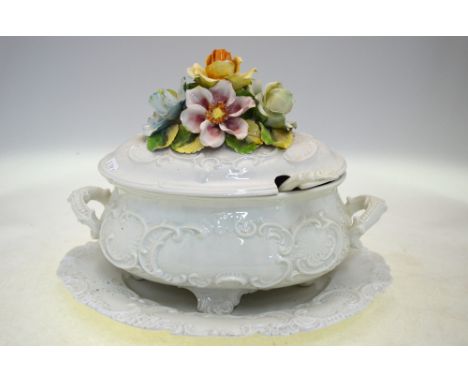 A Royal Crown Derby part service; each piece with floral designs and marked Derby China/Royal Crown Derby/English Bone China;