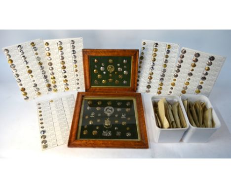 An impressive collection of over 650 ep livery buttons applied with family crests, sorted into sets, with each set represente