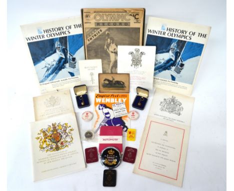 A quantity of sports and other memorabilia, formerly the property of television sports journalist Peter Dimmock CVO, OBE, BBC