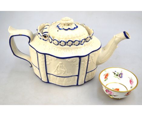 A Castleford teapot and cover for the American Market, decorated with a neo-classical design incorporating the Eagle of the U