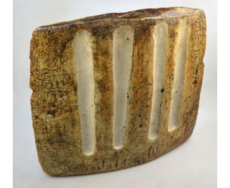 ** Alan Wallwork, British 1931 - a large studio stoneware 'Axe Head' vase, 'W' incised to base, 38 cm high x 43.5 cm wide** A