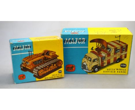 Two boxed Corgi Toys:  Euclid TC-12 Twin Crawler Tractor 1103 & 'Decca' Mobile Airfield Radar 1106 (2) Condition Report Light