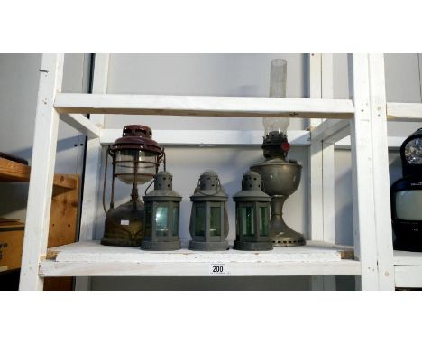 A quantity of oil lamp & lanterns etc.