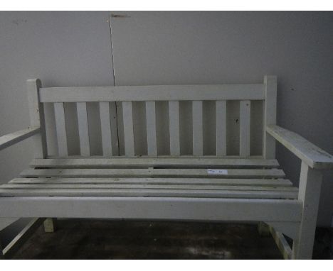 A wooden garden bench