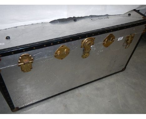 A large metal trunk