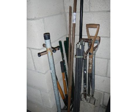 A quantity of garden tools etc