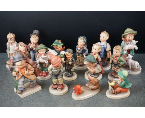 Fifteen Goebel Hummel Figures including Shepherd's Boy 14cm high, Serenade, Doctor, Boots, Home from Market, Playmates, Littl