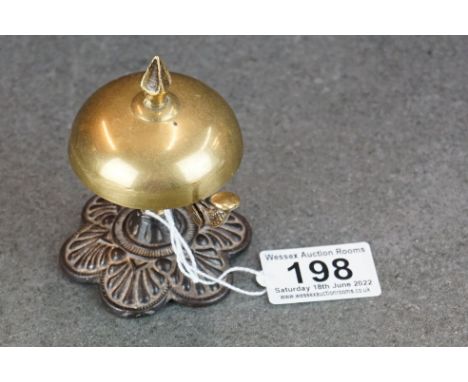 Victorian Brass and Cast Iron Table / Desk Bell, 9cm high 