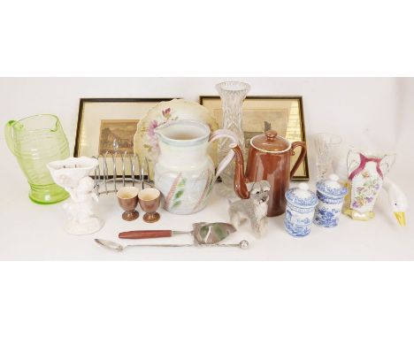 Royal Worcester teapot, a Denby pottery jug together with assorted china and glassware (3 boxes)