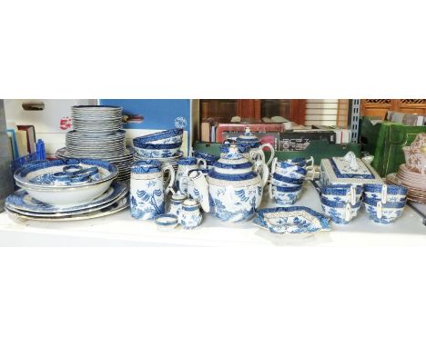 Booth's Real Old Willow part dinner / tea serviceCondition Report
Patches of gold trim loss throughout. General wear.