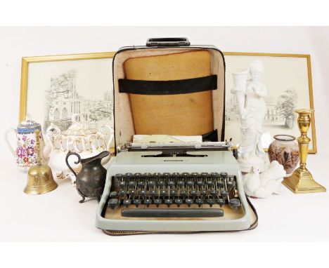 Olivetti Lettera 22 typewriter, Royal Worcester "Bacchanal" teapot, a studio pottery lidded tureen together with various chin