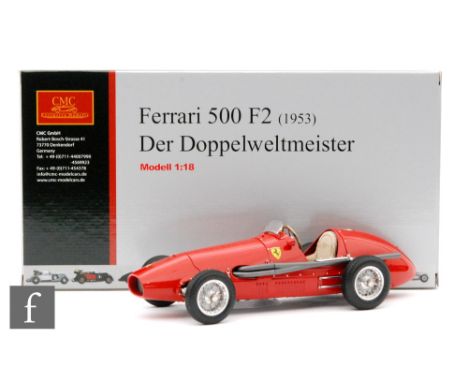 A CMC Models M-056 1:18 scale 1953 Ferrari 500 F2 in red, boxed. 