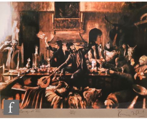 Ronnie Wood - 'Beggar's Banquet II', screen print, signed in pencil, numbered 152/475, 35cm x 50cm, framed, frame size, 60cm 