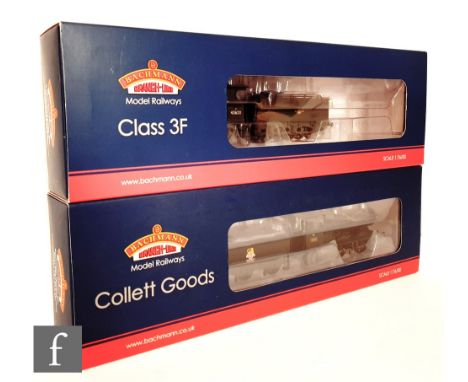 Two OO gauge Bachmann BR black locomotives, a 32-301A DCC Ready 0-6-0 Class 2251 Collett Goods 3212 and a 31-628DC 0-6-0 Clas