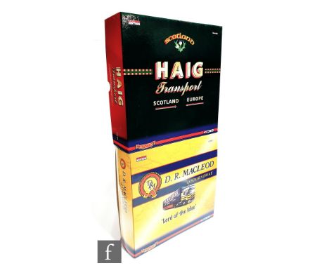 Two Corgi Hauliers of Renown 1:50 scale diecast model box sets, CC99192 Haig Transport comprising a Volvo FH Skeletal Trailer