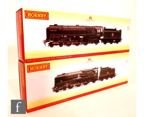 Two OO gauge Hornby DCC Ready BR locomotives, R3468 4-6-2 green Battle of Britain Class '603 Squadron' and R3444 4-6-2 green 