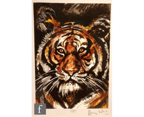 Ronnie Wood - 'Tiger', screen print, signed in pencil and numbered XXXVII/LXX, 48cm x 33cm, framed, frame size 78cm x 61cm. 