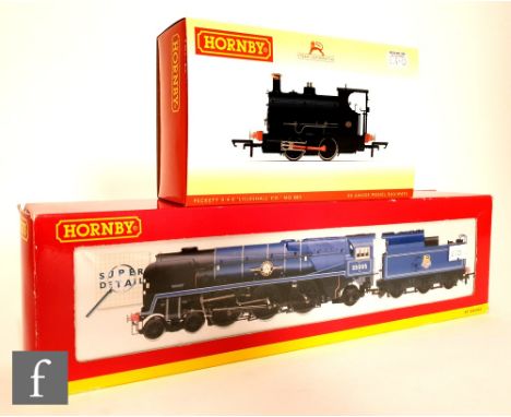 Four OO gauge Hornby locomotives, comprising R3550 DCC Ready 0-4-0T Peckett Lilleshall Co No. 883, R2218 4-6-2 BR green West 
