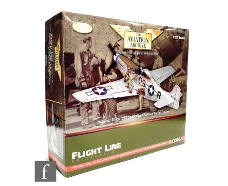 A Corgi Aviation Archive Flight Line Collection 1:32 scale US34407 P-51D Mustang diecast model aircraft, limited edition 2 of