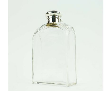 A VICTORIAN CUT GLASS AND SILVER MOUNTED WHISKEY DECANTER. hallmarked for London 1892, made by Brockwell &amp; Son, single ha