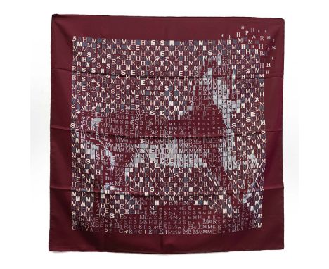 HERMÈS SCARF “CHEVAL DE CARACTÈRE". by Dimitri Rybaltchenko in 2007, silk, made in France, 90cm x 90cm.