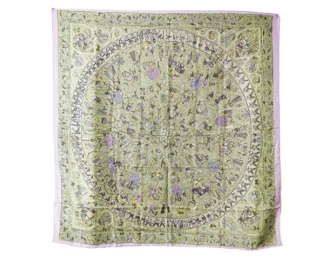 HERMÈS SHAWL “AVEC L’AIMABLE AUTHORISATION DU LALBHAI DALPATBHAI INSTITUTE OF INDOLOGY”. the artist Michel Duchene and Hermès
