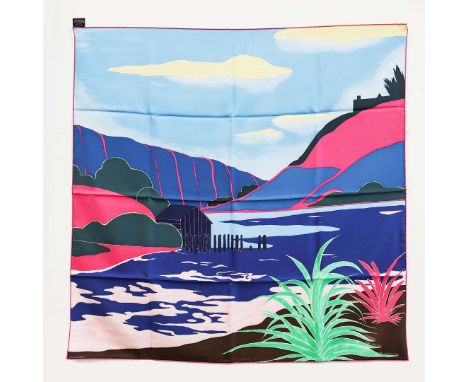 HERMÈS SCARF "AU BOUT DU MONDE”. by Antoine Carbonne in support of Action of Addiction, first issued in 2016, limited edition