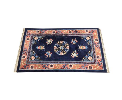 CHINESE RUG. traditional style of compact proportions 93cm w x 155cm l.