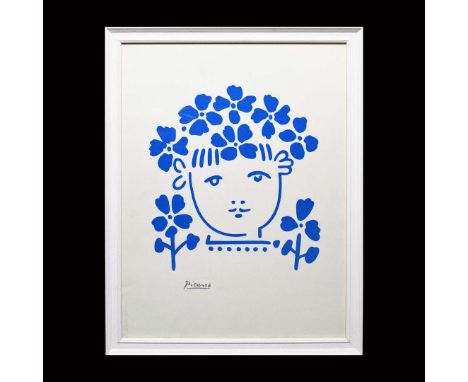 PABLO PICASSO. portrait d'une jeune fille. (d) Lithographic Serigraph, 57cms x 43cms, Published Mourlot Freres, Framed. (Subj