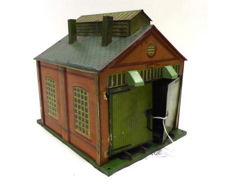 Hornby O Gauge No.1 Engine Shed (F, some retouching and restoration) 