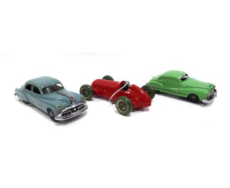 Gama (Schuco Licence, US-Zone) C/w 100 Saloon Car green (G-E) Mettoy c/w diecast open wheel Racing Car, red (E) and AMT c/w p