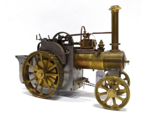 Constructed Kit Live Steam Mercer Traction Engine unpainted 12'', 29cm long (G, with box)