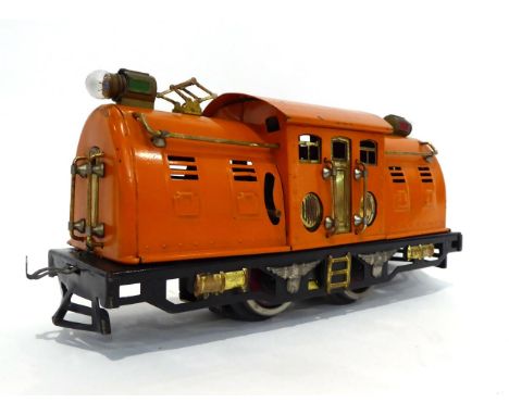 Lionel O Gauge 3-Rail Electric 254 0-4-0 Pantograph Locomotive orange with 'Bild-A-Loco' motor (G)