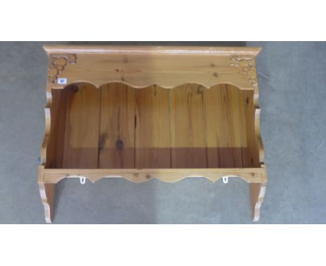 A modern pine wall shelf - 63cm x 82cm wide