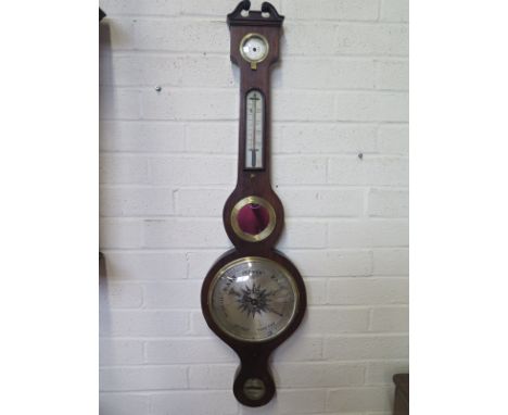 A 19th century mahogany wheel barometer for restoration - Height 94cm