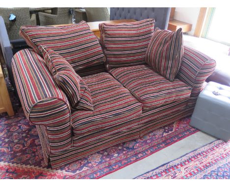 A Duresta striped two seater sofa with loose cushions - 185cm x 74cm x 105cm Condition report: In good condition 