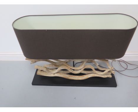 A modern drift wood finish table lamp with shade - 80cm x 63cm 