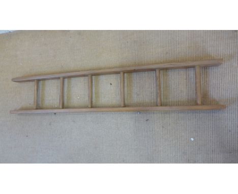 A six rung ladder, polished for decorative use - 7cm x 29cm x 151cm high