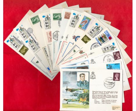 WW2 RAF Collection of 41 Unsigned FDCs All Contain Postmarks and Stamps, Mostly Flown Covers. To name a few covers 75th anniv