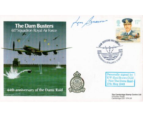 Dambuster World War II Fl Sgt KW (Ken) Brown signed The Dambusters 617 Squadron Royal Air Force 44th Anniversary of the Dams 