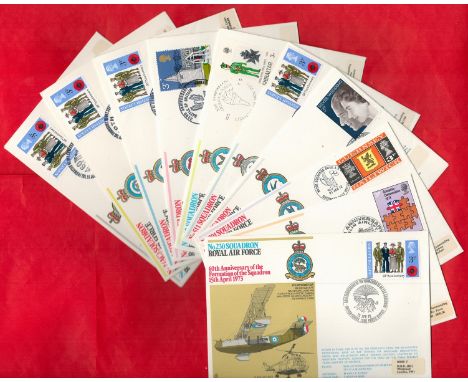 RAF Complete Collection of 70 RAF Squadron Cover Series Flown First Day Covers in RAF Folder. This Collection is unsigned. Fa