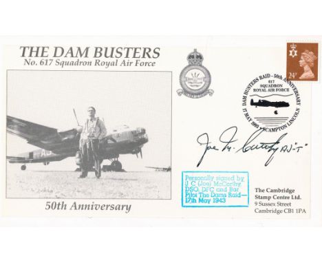 Dambuster World War II Wg Comm Joe McCarthy DSO, DFC and Bar signed The Dam Busters No 617 Squadron Royal Air Force 50th Anni